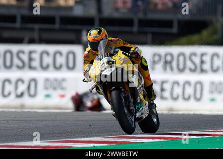 Barcelona, Spain. 22nd Mar, 2024. Andrea Iannone from Italy of Team Goeleven with Ducati Panigale V4r during the 2024 MOTUL FIM Superbike World Championship - Pirelli Catalunya Round at Circuit de Barcelona-Catalunya on March 22, 2024 in Barcelona, Spain Credit: DAX Images/Alamy Live News Stock Photo