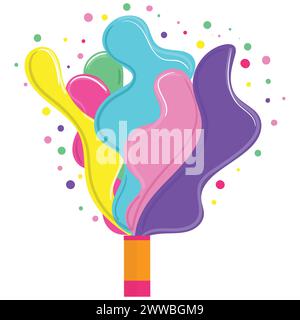 Holi Festival Colored Smoke Bomb Stock Vector