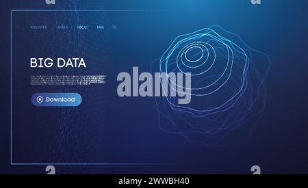 Big Data Visualization Concept with Abstract Swirls Stock Vector