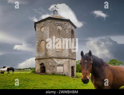 The Mosstown Pigeon House, a Georgian style dovecote built around 1750, in  County Longford, Ireland Stock Photo