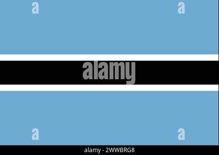 National Flag of Botswana, Botswana sign, Botswana Flag Stock Vector