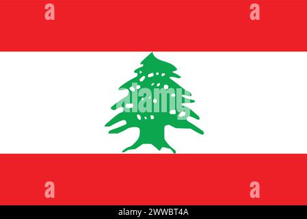 National Flag of Lebanon, Lebanon sign, Lebanon Flag Stock Vector