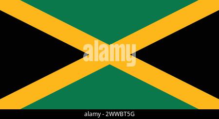 National Flag of Jamaica, Jamaica sign, Jamaica Flag Stock Vector