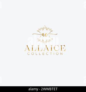 Letter logo design floral and minimal logo Stock Vector