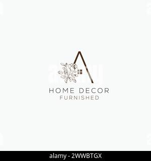 Home decor logo initial letter A vector design Abstract emblem design concept logotype Stock Vector