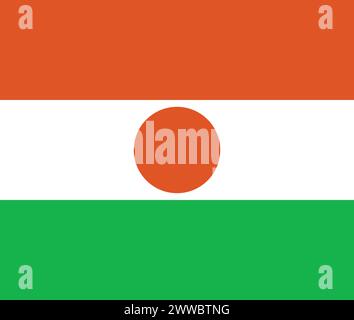 National Flag of Niger, Niger sign, Niger Flag Stock Vector
