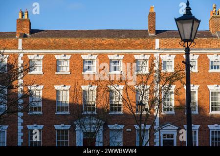 Georgian houses in Abbey Square, Chester, Cheshire, England Stock Photo