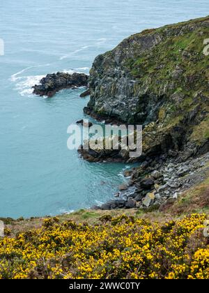 The rugged coastline of Howth Head in Dublin city, Ireland. Stock Photo