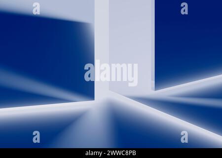 Illuminating light coming from open blue door Stock Photo