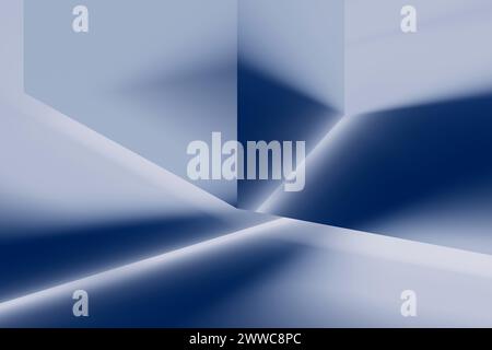 Reflective shapes made of glass illuminating light Stock Photo