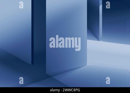 Transparent and reflective glass doors in geometric shape Stock Photo