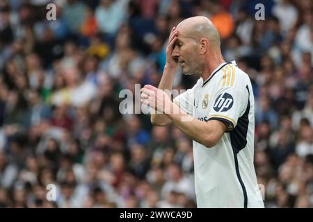 Zinedine Zidane on during the Corazon Classic 2024 charity football match between Real Madrid and FC Porto, at the Santiago Bernabeu stadium in Madrid Stock Photo