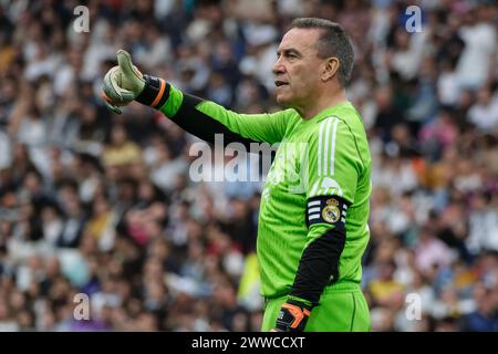 Madrid, Spain. 23rd Mar, 2024. Paco Buyo on during the Corazon Classic 2024 charity football match between Real Madrid and FC Porto, at the Santiago Bernabeu stadium in Madrid on March 23, 2024. spain (Photo by Oscar Gonzalez/Sipa USA) Credit: Sipa USA/Alamy Live News Stock Photo