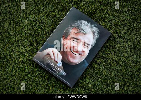 Wembley Stadium, London, UK. 23rd Mar, 2024. International Football Friendly, England versus Brazil; The cover of the match day programme featuring a memorial to former England manager Terry Venables who died on 25th November 2023 Credit: Action Plus Sports/Alamy Live News Stock Photo