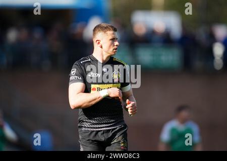 Exeter, UK. 23rd Mar, 2024. Harvey Skinner of Exeter Chiefs during the Gallagher Premiership Rugby match between Exeter Chiefs and Newcastle Falcons Rugby at Sandy Park, Exeter, UK on 23 March 2024. Photo by Scott Boulton. Editorial use only, license required for commercial use. No use in betting, games or a single club/league/player publications. Credit: UK Sports Pics Ltd/Alamy Live News Stock Photo