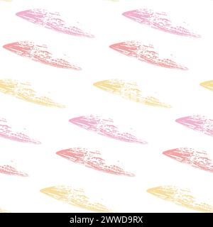 brush drawn geometric shapes seamless pattern. Hand drawn straight brush strokes, bold and thin lines, stripes. Abstract  vector background, tech geom Stock Vector