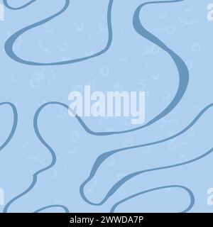 Seamless abstract pattern with squiggles and scribbles. Weaved curved lines. Chaotic ink scribbles decorative texture. Messy doodles, wavy and curly l Stock Vector
