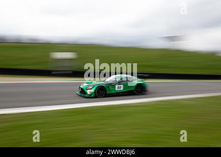 Mugello circuit, Italy 23/03/2024 - 12h Mugello, 24H Series. Race part 1. Mercedes AMG GT3 by MP Racing in action on racetrack. Photo Credit: Fabio Pagani/Alamy Live News Stock Photo