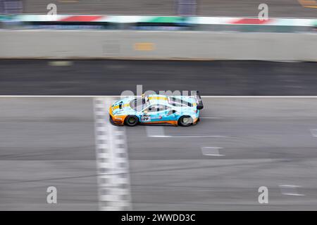 Mugello circuit, Italy 23/03/2024 - 12h Mugello, 24H Series. Race part 1. Ferrari 488 GT3 by Pellin Racing in action on racetrack. Photo Credit: Fabio Pagani/Alamy Live News Stock Photo