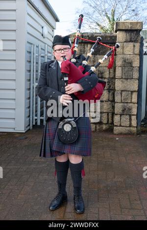 Stewarton, Scotland, UK. 23rd Mar, 2024. Stewarton Initiatives official opening of the Stewarton Community Hub with Provost Todd cutting the ribbon. Credit: R.Gass/Alamy Live News Stock Photo