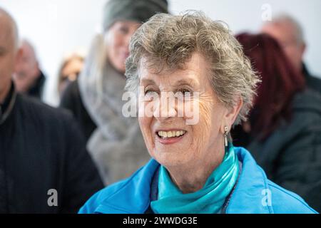 Stewarton, Scotland, UK. 23rd Mar, 2024. Stewarton Initiatives official opening of the Stewarton Community Hub with Provost Todd cutting the ribbon. Credit: R.Gass/Alamy Live News Stock Photo