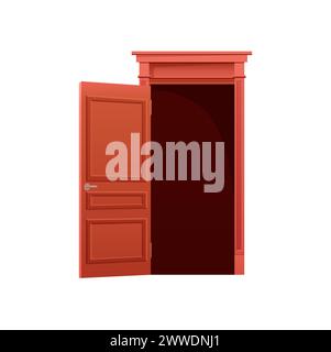 Animated door opening stage. Home entrance door, wooden front door ...