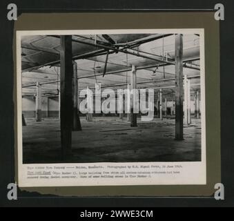 Description: Toyo Rubber Tire Company - Mukden, Manchuria. Photographed by U.S. Signal Corps, 16 June 1946. Tire Cord Plant (View Number 1). Large building from which all cotton spinning equipment had been removed during Soviet occupancy. More of same building shown in View Number 2. Location: Mukden, China Date: 16 June 1946 china, asia, asiathroughalens Stock Photo