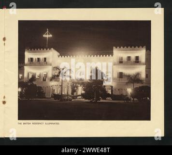 Description: The British Residency Illuminated. Location: Zanzibar africa Stock Photo