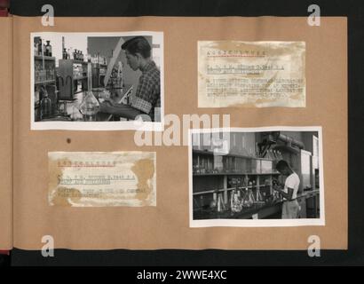 Photograph of a young laboratory assistant conducting an experiment at the Agricultural Laboratory in Central Farm, Belize, established under C.D. & W. Scheme D.2446. Stock Photo
