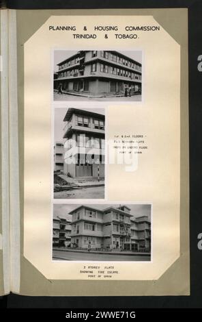 Description: Planning & Housing Commission Trinidad & Tobago. Slum areas in Port of Spain prior to demolition. Location: Port of Spain, Trinidad and Tobago Date: 1950-1959 Description: Planning & Housing Commission Trinidad & Tobago. 1st & 2nd Floors - 2 & 3 Bedroom Flats, Shops on Ground Floor. Port of Spain. Location: Port of Spain, Trinidad and Tobago Date: 1950-1959 Description: Planning & Housing Commission Trinidad & Tobago. 3 Storey Flats showing Fire Escape. Port of Spain. Location: Port of Spain, Trinidad and Tobago Date: 1950-1959 caribbean, caribbeanthroughalens Stock Photo