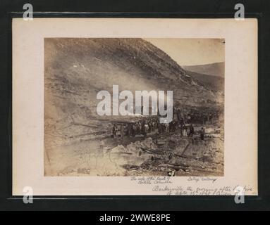 Description: Barkerville the morning after the fire of Sept. 16th. 1868. Cariboo B.C. Location: Barkerville, Cariboo, British Columbia, Canada Date: 1867-1868 americas Stock Photo