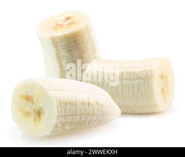 banana slices isolated on the white background. Clipping path. Stock Photo