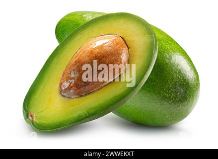avocados isolated on the white background. Clipping path. Stock Photo