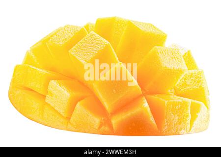 sliced mango isolated on white background. Stock Photo