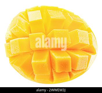 sliced mango isolated on white background. Stock Photo