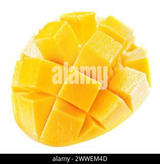 sliced mango isolated on white background. Stock Photo