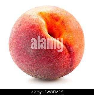 peach isolated on white background. Clipping path. Stock Photo