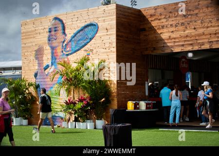 Miami Gardens, Florida, USA. 23rd March 2024. 2024 Miami Open Walk through, many peoples and tennis fans visited most popular tennis event. Credit: Yaroslav Sabitov/YES Market Media/Alamy Live News. Stock Photo