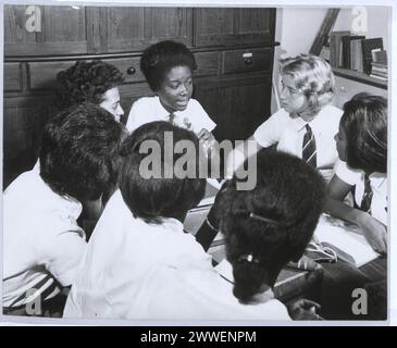 At Queen's College, Barbados, 1964, students conduct a chemistry ...