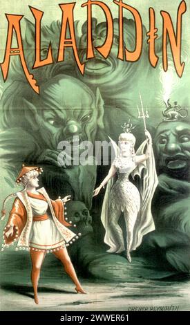 'Aladdin', pantomime poster, 1886. Design for a theatre poster ...