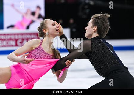 Montreal, Canada. 22nd Mar, 2024. MONTREAL, CANADA - MARCH 22 2024: Katerina Mrazkova and Daniel Mrazek (CZE) during the ISU World Figure Skating Championships at Bell Centre on in Montreal, Canada. Credit: Orange Pics BV/Alamy Live News Stock Photo