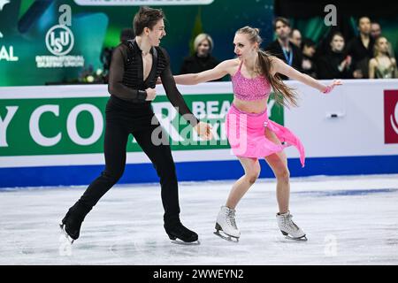 Montreal, Canada. 22nd Mar, 2024. MONTREAL, CANADA - MARCH 22 2024: Katerina Mrazkova and Daniel Mrazek (CZE) during the ISU World Figure Skating Championships at Bell Centre on in Montreal, Canada. Credit: Orange Pics BV/Alamy Live News Stock Photo