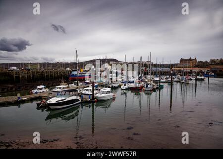 Scarborough Harbour in winter Stock Photo