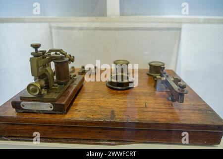 San Miguel de Tucuman, Argentina - January 18th, 2024: Old telegraph in the museum of the historic house of Tucuman. Stock Photo