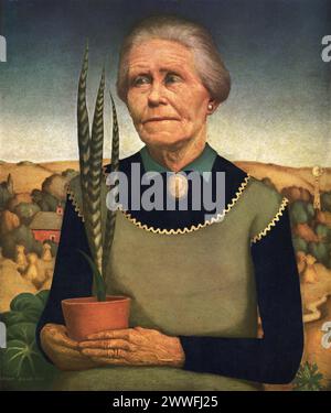 Woman with Plants 1929 by Grant Wood Stock Photo - Alamy