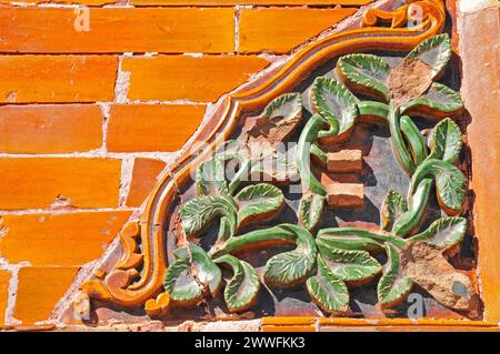 Stone carving in the eastern qing dynasty royal tombs of sipan, clear dongling Stock Photo