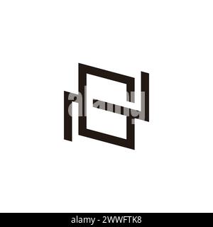 letter ng linked geometric overlap simple line logo vector Stock Vector