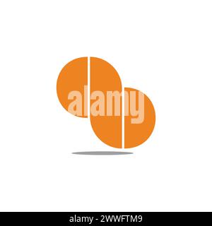letter bq abstract circle geometric logo vector Stock Vector