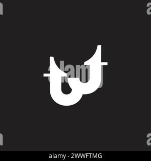 letter tj simple font connect logo vector Stock Vector