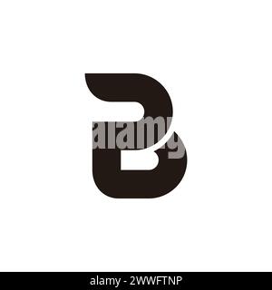 letter pb linked curves geometric logo vector Stock Vector
